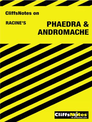 cover image of CliffsNotes on Racine's Phaedra & Andromache